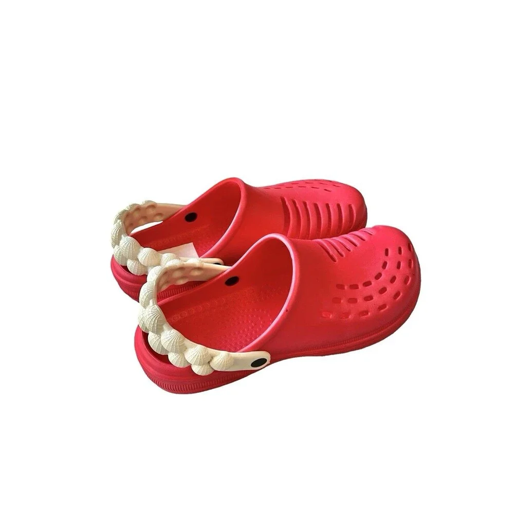FOCO Men’s Red Foam Bubble Strap Clogs Slip On Garden Beach Water Shoes 13-14
